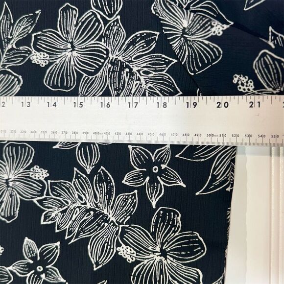BonWorth Black White Floral Button Down Shirt M Tropical Vacation Blouse Y2K VTG - Picture 3 of 7